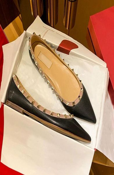 

upgraded non grinding flat bottomed pointed warren willow cow paint soft leather shallow mouth nail single shoe women1515666, Black