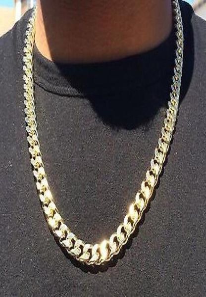 

14k gold plated hip hop cuban link chain with diamond cuts 24quot5325503, Silver