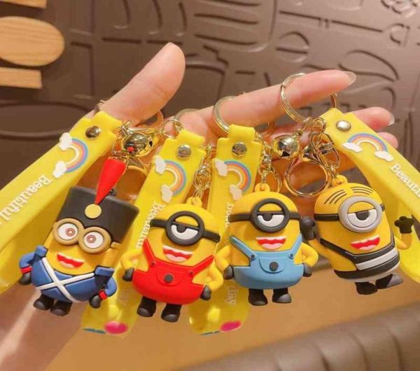 

keychains little yellow man key chain cute cartoon thief daddy big eye couple bag pendant gift doll small gift4129621, Silver