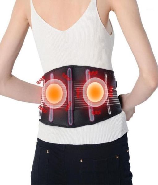 

waist support massaging heating pad portable belt far infrared massage for abdominal back pain12448940, Black;gray