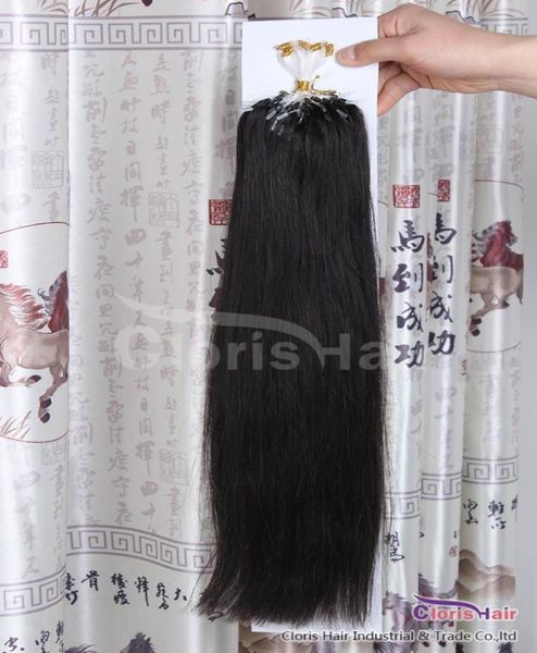 

exquisite 50g 1b natural black silky straight brazilian remy micro ringloop bead human hair extensions 05gs16quot 18quot 2999569