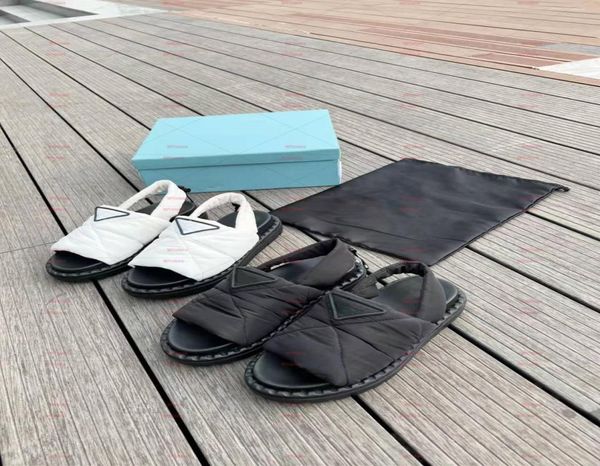 

2022 new padded nylon sandals padded and quilted upper 20 mm expanded rubber sole lug tread size 35411410570, Black