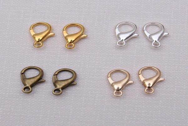

diy 1000pcs lobster clasps for necklace earrings bracelet jewelry whole 126mm alloy jewelry findings components9100922