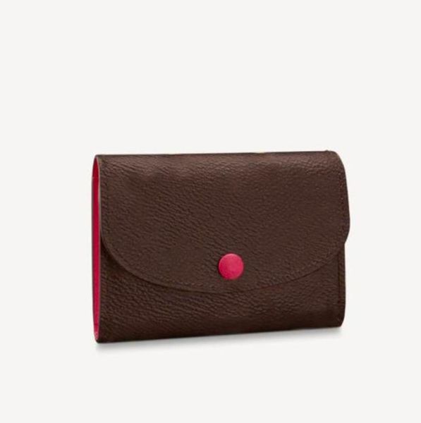 

m41939 rosalie wallets women button short credit card purses fashion leather coated canvas clutch coin purse pocket pouch with box3785414, Red;black