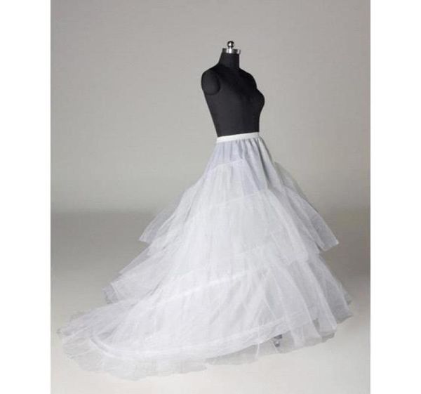 

layers tulle 3 hoops petticoat crinoline for dresses with train size wedding dresses underskirt petticoat slip cpa2112070361, White