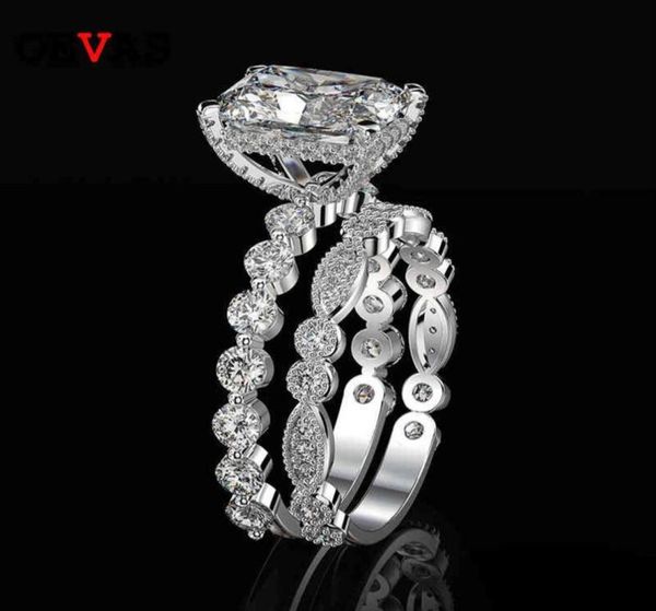 

oevas 100 925 sterling silver wedding rings set for women sparking created moissanite gemstone diamonds engagement fine jewelry279068906, Slivery;golden