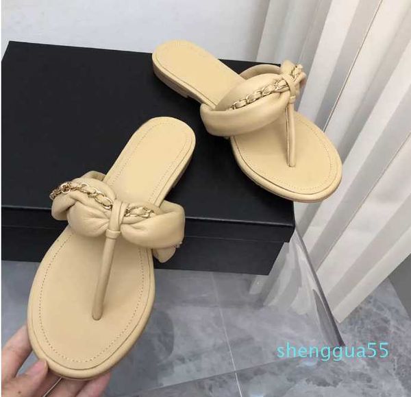 

sandals slippers lambskin metal white outdoor casual sandal designer luxury fashion ladies beach flat flip flops, Black