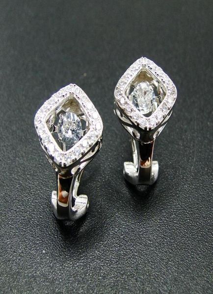 

selling 925 sterling silver dancing diamond dancing cz womens stud earrings for engagement party birthday gift 2105241557636, Golden;silver