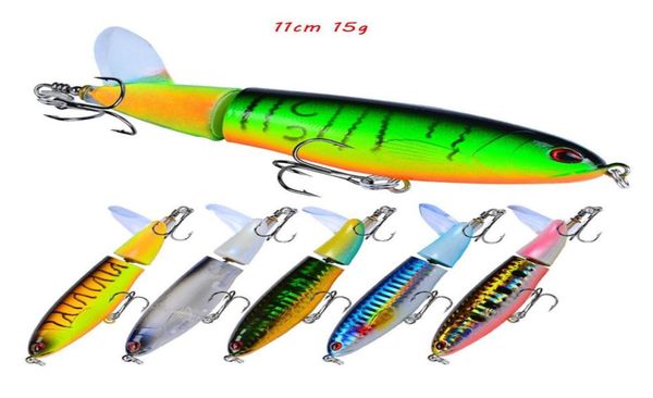 

11cm 15g pencil fish hook hard baits lures 6 treble hooks 8 colors mixed propeller plastic fishing gear 8 pieces lot b34758713