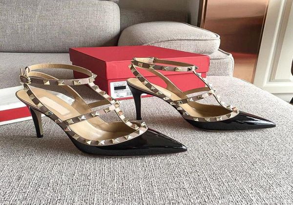

sandals new high heels dress shoes party fashion rivets girls pointed toe shoes buckle platform pumps wedding shoes black whi1260343