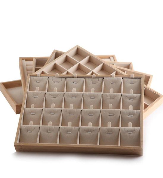 

arrivals wood jewelry display tray necklace ring earring stand holder pendants organizer bracelet showcase pouches bags8846592, Pink;blue