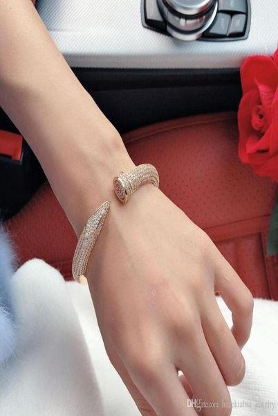 

internet celebrities screw full drill nails bracelet gold bracelets women bangles punk for gift luxurious superior qualit4179571, Black