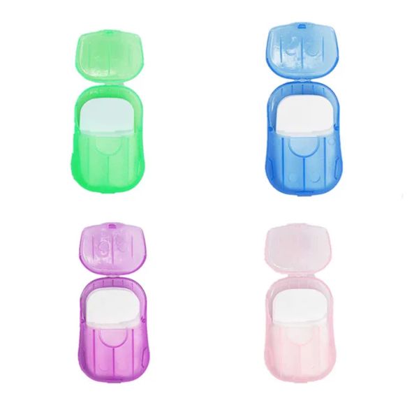 

20pcs/box travel portable anti dust disposable boxed soap paper make foaming scented bath washing hands mini paper soap drop ship epack
