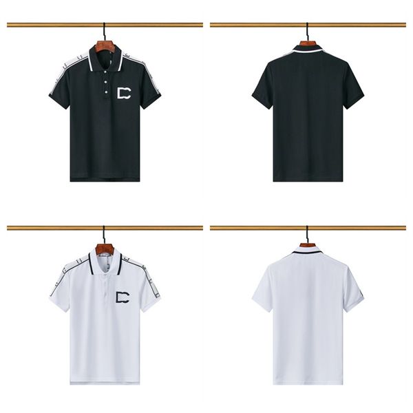 

2023 polo short sleeve shirt summer new letter lapel short sleeve men's polo shirt#17719, White;black