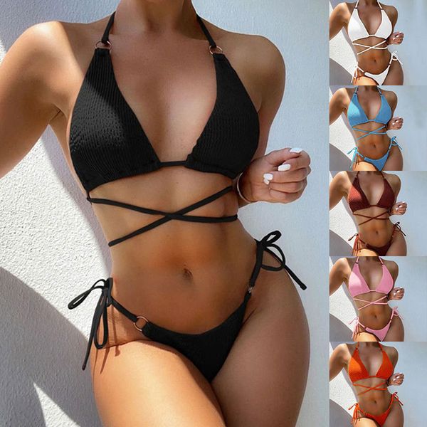 

swimwear lady swimsuit women's fashion bikini split, Blue