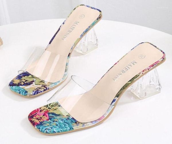 

dress shoes big size 44 45 transparent sandals women flower print clear high heels flip flops ladies perspex heeled sandalias1423806, Black