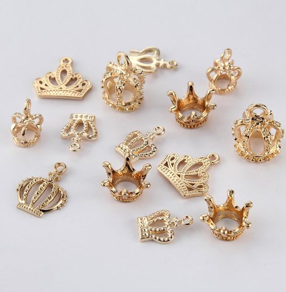 

new fashion three dimensional crown pendant accessories diy hand alloy accessories diy making jewelry supplies whole 100pcslo4802433, Bronze;silver
