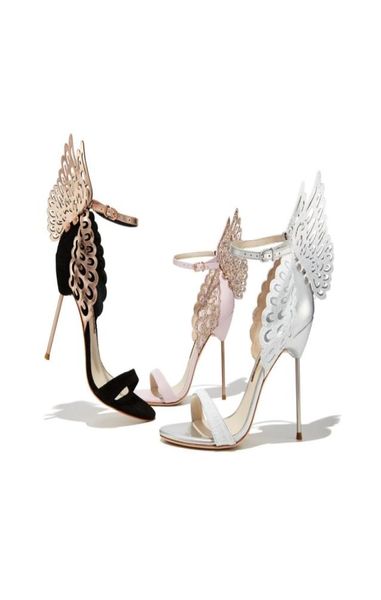 

2021 webster butterfly sandals fashion sophia webster evangeline angelwing sandals high heeled stiletto ankle strap4826866, Black