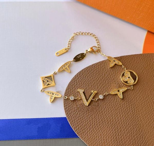 

designer brand bracelet women men charm link chains exquisite luxury 18k gold plated birthday valentine039s day exclusive gift2776441, Black