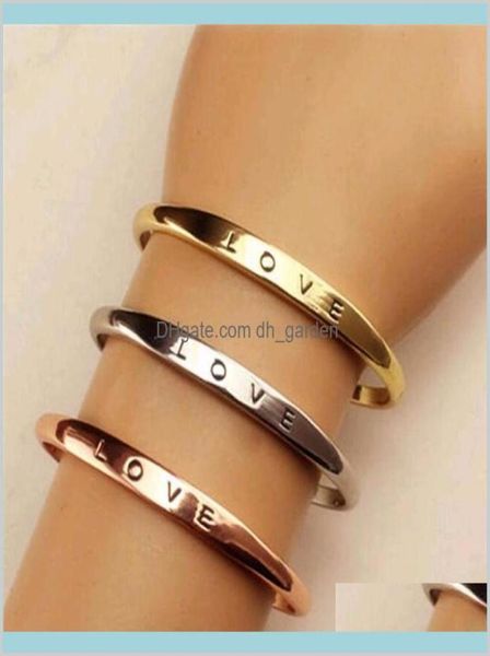 

fashion men women screw hand love wedding cuff bracelet gold silver simple letter bracelets gifts kllnn q7y9c5553623, Black