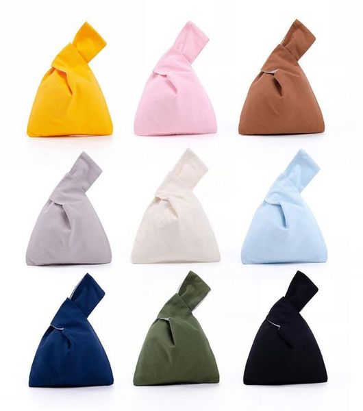 

cotton women039s handbags knot wrist shopping bag eco friendly reusable grocery pouch lightweight tote handbags coin purse7884165