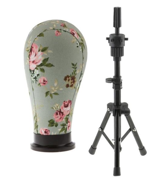 

adjustable cork canvas block mannequin model head wig making display tripod stand 21039 hair styling practice mold clamp7199163
