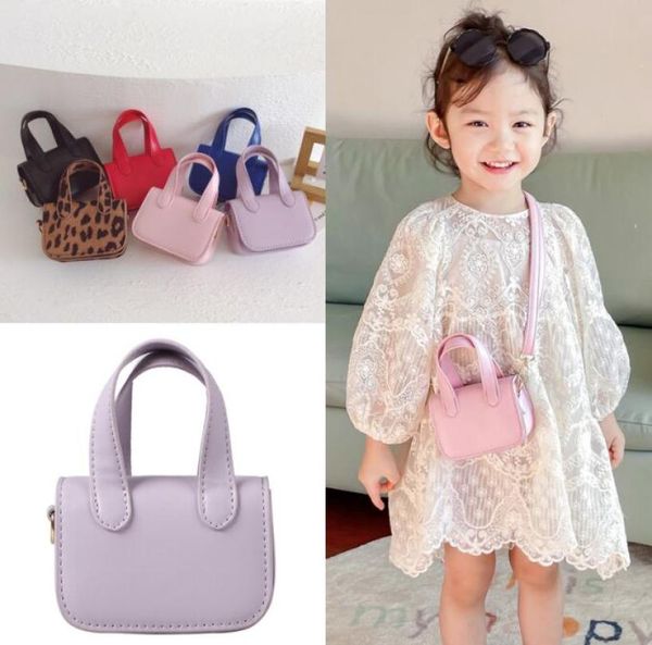 

winter retro children handbag girls leopard bags mini shouler bag small kids totes factory 6256537, Black