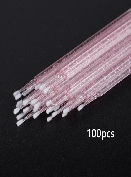 

makeup brushes 100pcbag crystal disposable microbrush eyelashes extension individual lash removing swab micro brush for eyelash t4355211