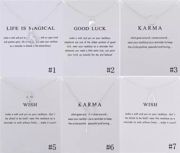 

silver dogeared necklaces unicorn elephant circle angel wings cross arrow heart charms pendants necklace for women fashion jewelry7960524