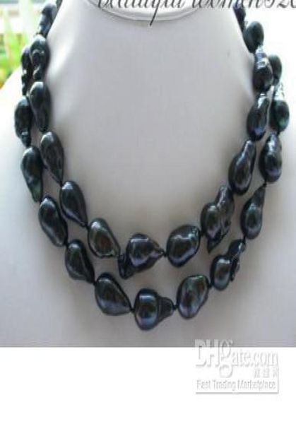 

new fine huge 32quot 18mm black baroque keshi reborn pearl necklace8802915