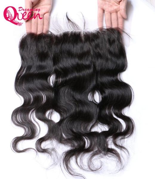 

brazilian body wave lace frontal closure brazilian virgin human hair preplucked bleached knots 13x4 hair closure 9863469, Black