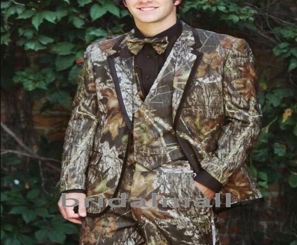 

realtree camo wedding tuxedos for farm wedding camouflage suit custom made mens blazers fashion groom wear 3 piece jacket pants ve7204956, Black;gray