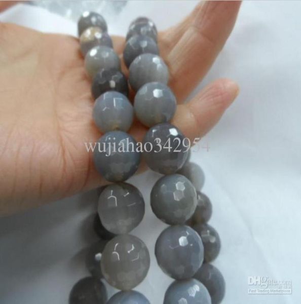 

10 mm cut polish the surface beads diy jewelry accessories natural gray agate gemstone loose beads3481972, Black