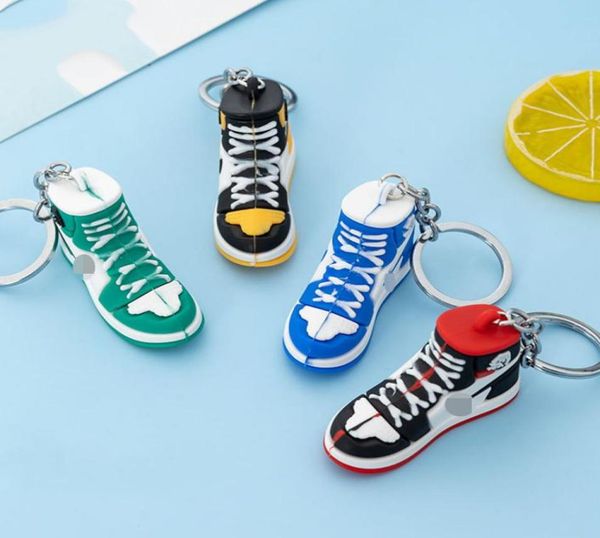 

3d basketball shoes keychains for man woman couples soft rubber car key ring chain bag backpack small pendant gift accessories9953881, Silver