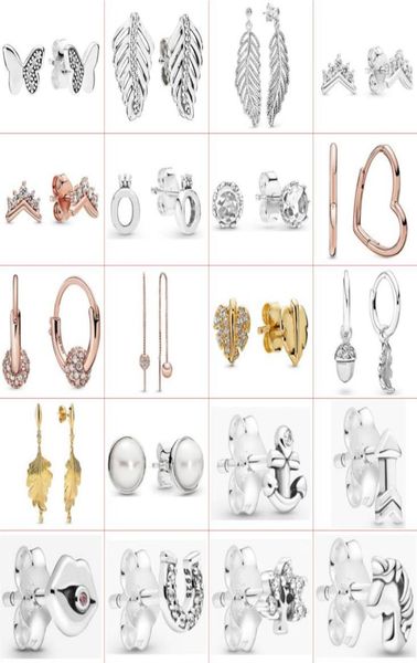 

2021 new style 925 sterling silver classic fashion diy highend cartoon creative elegant earrings jewelry factory direct s1247309, Golden;silver