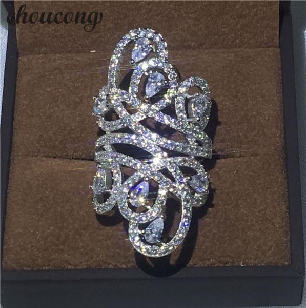 

choucong luxury design women fashion jewelry 10ct diamond 925 sterling silver engagement wedding band ring2954348, Slivery;golden
