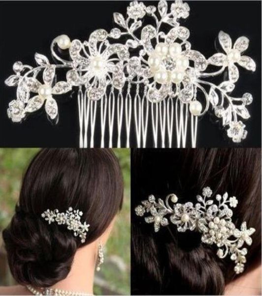 

bling crystal pearls bridal headpieces hairs comb crowns and tiaras headband bohemian wedding accessories for women pearls bride h9433002, Silver