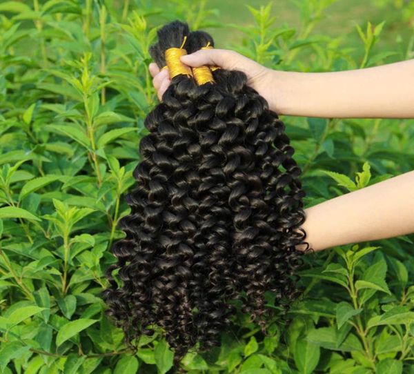 

pretty curls human hair weave bulk unprocessed kinky curly peruvian human hair extensions in bulk for braids on no attachment3582844, Black