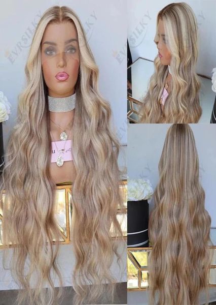 

wavy caramel blonde balayage highlight transparent lace front wig 13x4 wave full lace human hair wigs for women remy hairs 1803897137, Black