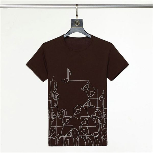 

summer new men's t-shirt high-end printed geometric pattern round neck short sleeve t-shirt elite white-collar workers love handsome su, White;black