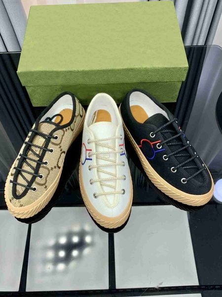 

2022 casual shoes canvas sneakers oversized shoes new classic rubber lace up ebony maxi double g embroidery fashion outdoor walking
