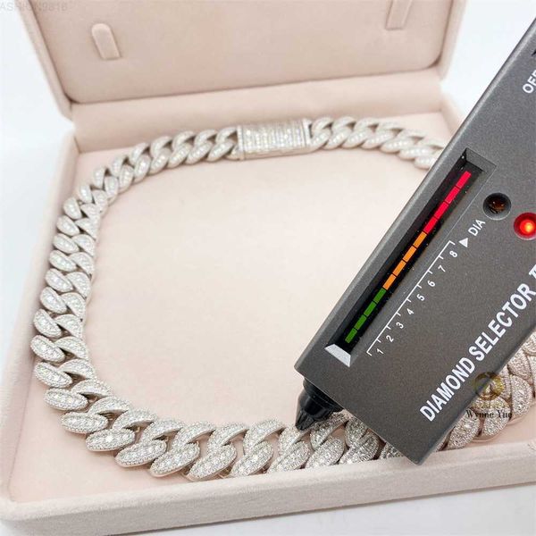 

35ctw bussdown 18mm iced out falwless moissanite diamond miami cuban link chain, Silver