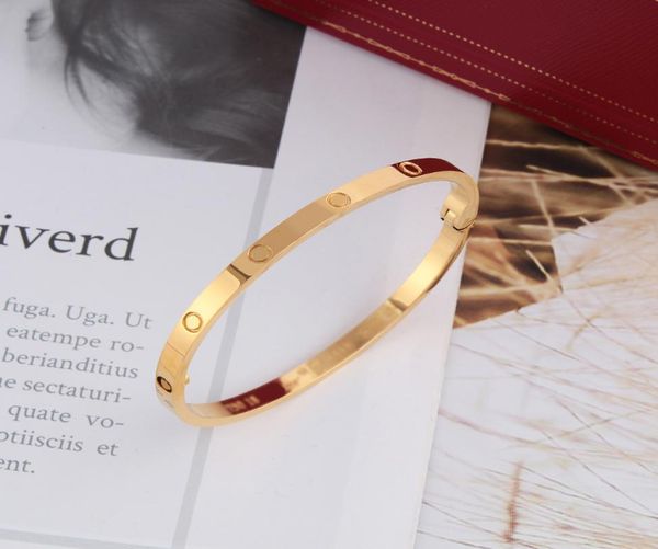 

high edition screwdriver slim love bracelets bangles for women men 316l titanium steel cubic zirconia 16cm 18cm designer jewel6070497, Black