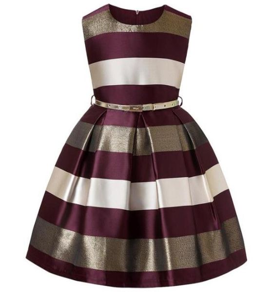 

european and american striped fashion princess dress new children039s dress girls dress9921213, Red;yellow