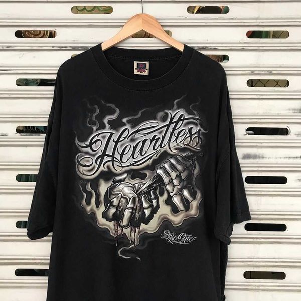 

hop rapper hip ink style chicano tattoo graffiti street dark short sleeved t-shirt trend, White;black