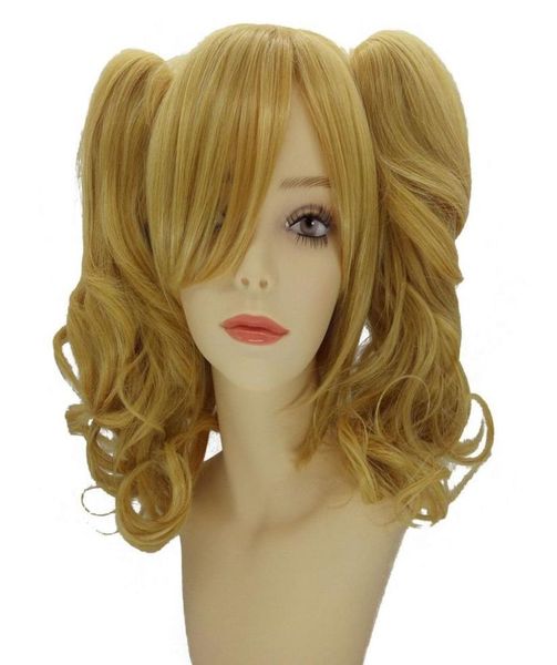

women039s golden wigs 2 ponytails hair wig 35cm blonde0124726318, Black