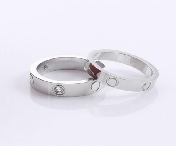 

4mm and 6mm fashion 316l stainless steel jewelry love rings for woman man lover rings gift 18k goldcolor rose gold plated not5176539, Silver