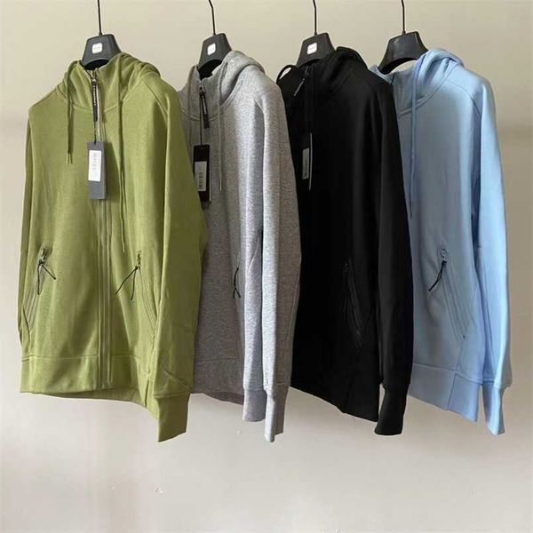 

cp men's hoodies sweatshirts cp hooded jackets overcoat fashion company hoodie zip fleece lined coat men 2023 summer, Black
