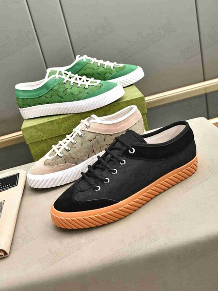 

2023 ss mens designer beige canvas shoes men's double g sneakers 738992 rubber sole monograms low-trainers suede-trimmed monogrammed ca