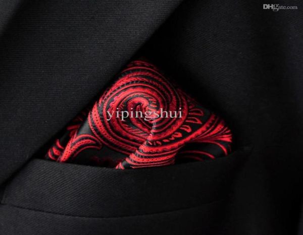 

wholepocket square paisley red crimson black handkerchief mens ties silk jacquard woven hanky7756234, Black;purple